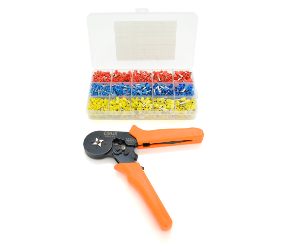 Кримпер CINLINELE HCS8 6-4 для обтискання кабельного наконечника, orange + набір кабельних наконечни Полтава - фото 1