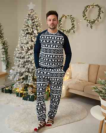 Чоловічий комплект зі штанами — Новорічний орнамент- Family look для сім'ї Tom John 93435 L Київ