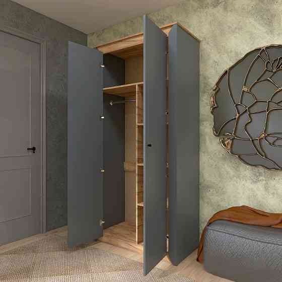 Шкаф двухдверный Эверест Нордик-990 Графит + Дуб крафт золотой (DTM-5536) Днепр