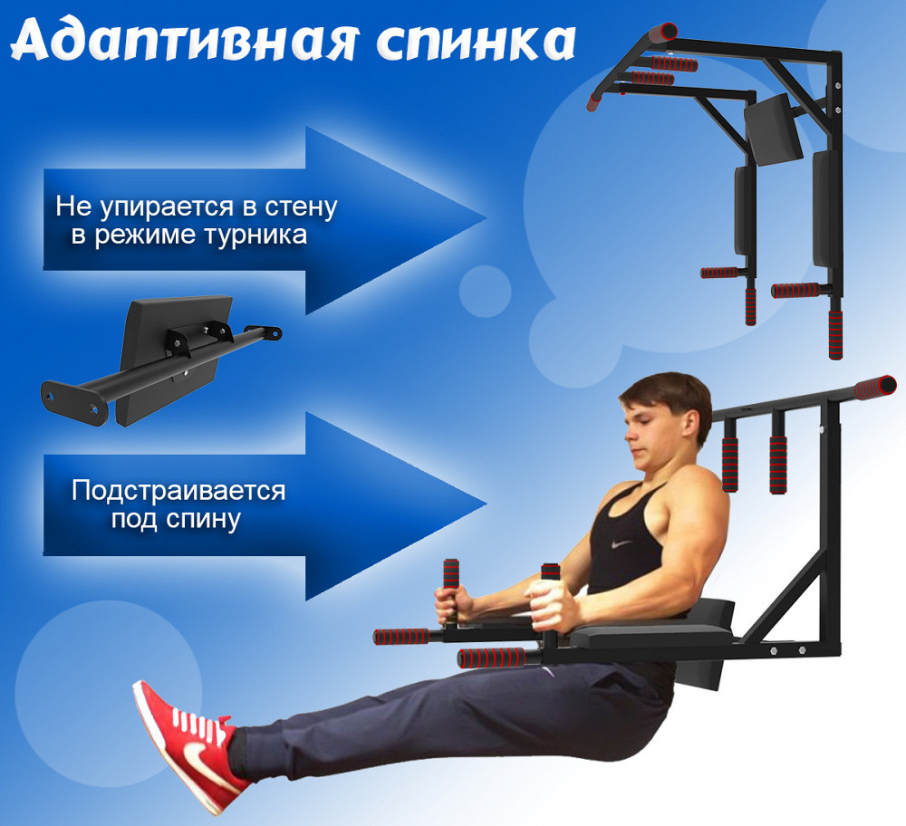 Турнік із рамкою, бруси 4 в 1 домашній розбір настінний (на стіну) для дому СРР Харків - фото 5