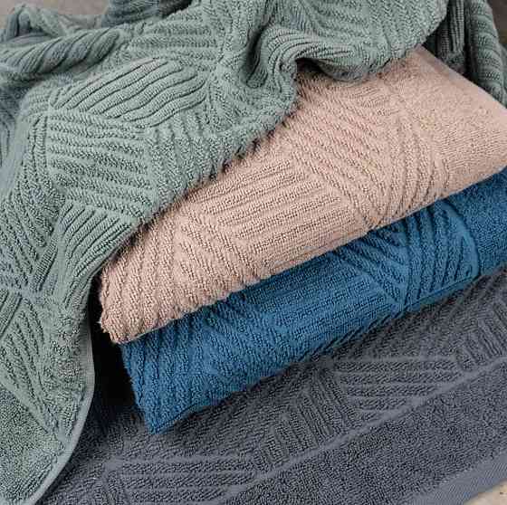 Комплект махрових рушників Уельс 3шт GM Textile 50х90см, 50х90см, 70х140см 500г/м2 (Синій) Суми