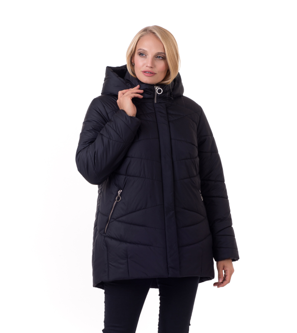 Стильна чорна куртка без хутра Київ - фото 1