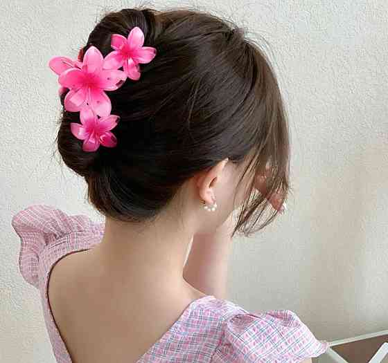 Заколка-крабік квітка 11 см Смела