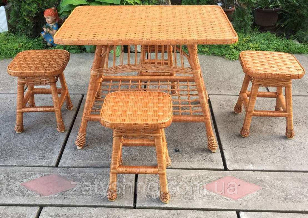 Плетені меблі з табуретками Київ - фото 3