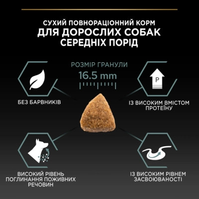 Сухой корм для собак Purina Pro Plan Medium с чувствительным пищеварением (ягненок) 14 кг (7613035214774) Винница - изображение 4