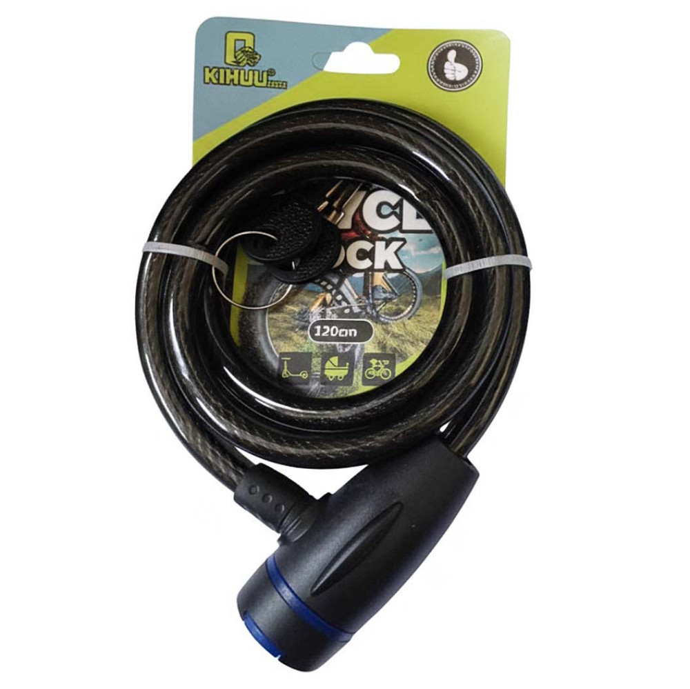 Замок велосипедный KIHUU LOCK 187, 10*120 тросовый, 2 ключа. Цвет: черный XE-55 Львов - изображение 1