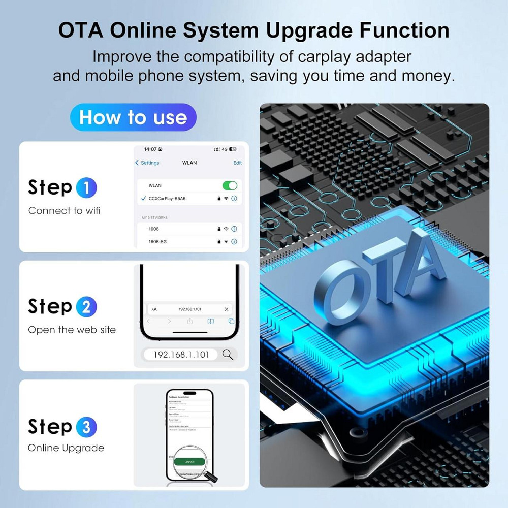 CarPlay бездротовий адаптер для iPhone iOS 10+, перехідник з дротового на бездротовий карплей для авто 2016+ з підсвіткою Київ - фото 7