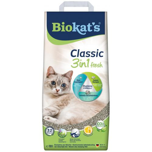 Наполнитель Biokats для кошачьего туалета Classic Fresh 3in1 бентонитовый 0,1 – 5мм 10 л Киев - изображение 1
