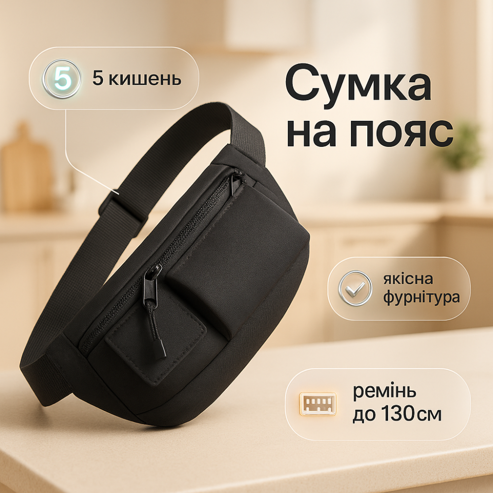 Якісна сумка бананка, Бананка Чоловіча бананка для щоденного носіння Якісна сумка KJ-35 Київ - фото 14