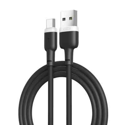 Дата кабель USB 2.0 AM to USB-C 1.0m 2.1A silicone black XO (NB208-TC-1-BK) Винница