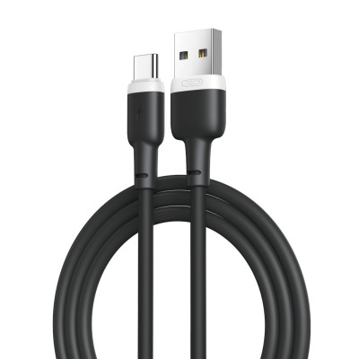 Дата кабель USB 2.0 AM to USB-C 1.0m 2.1A silicone black XO (NB208-TC-1-BK) Винница - изображение 1