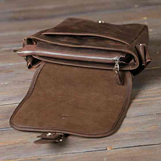 Сумка SHVIGEL 00890 з вінтажній шкіри Коричнева Київ