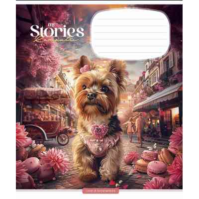 Зошит Школярик Romantic stories 12 аркушів клітинка (012-3464K) Вінниця