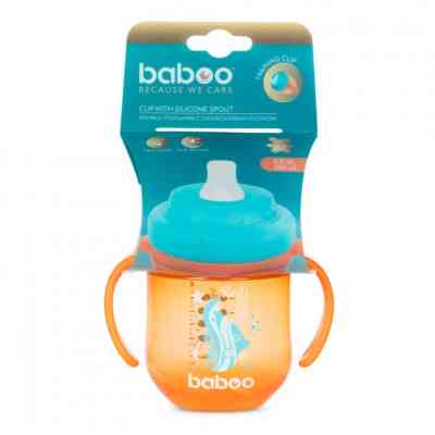 Поїльник-непроливайка Baboo із силіконовим носиком Marine 200 мл Помаранчева (90599) Вінниця