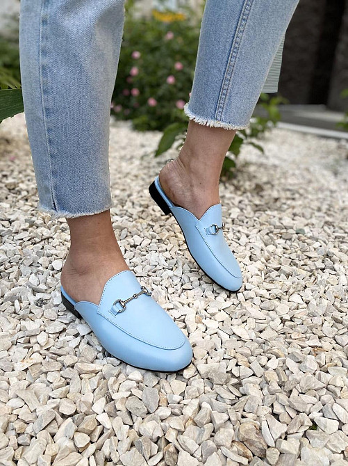 Olli Шльопанці жіночі OLLI Л-1-10152 блакитні (літо, шкіра натуральна) (4550) Коломия - фото 7