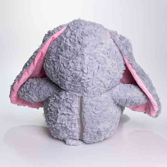 Мягкая игрушка-плед,подушка 3 в 1 Зайчик плед в игрушке 35×32×40 (см) детский плед игрушка Серый 509-9G Киев