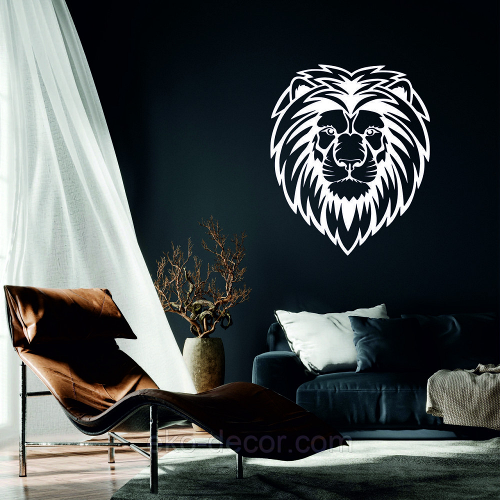 Декоративное настенное Панно «Лев» Декор на стену 90*76 см, Белый Киев - изображение 1