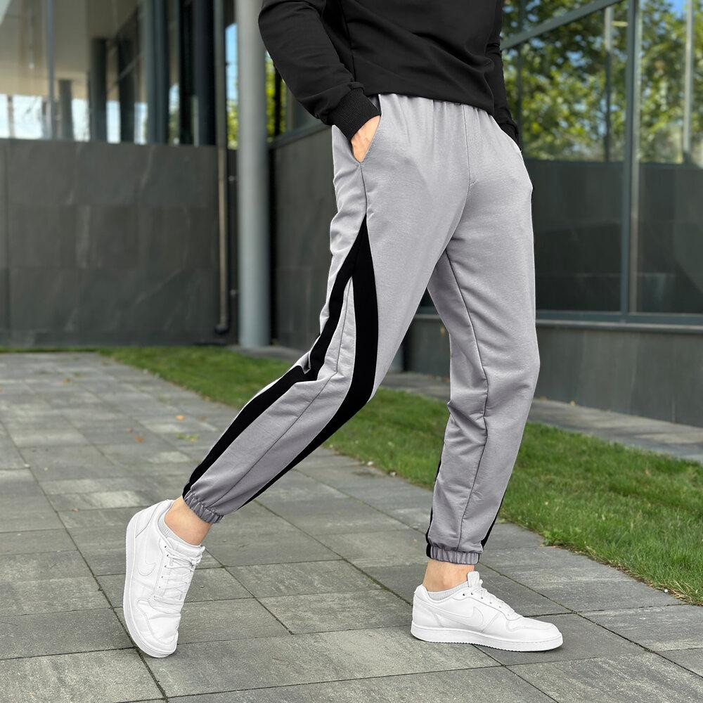 Чоловічі сталеві джогери з чорними вставками Pobedov Shade Київ - фото 4