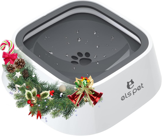 Дорожная миска ELS PET 1 л для собак и кошек — непроливайка с плавающим диском, медленное питье, нескользящая основа, серая Киев
