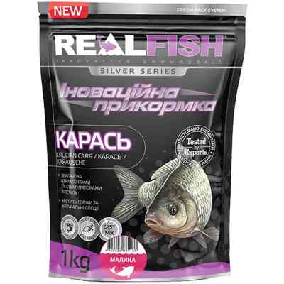 Прикормка Real Fish Silver Series Карась Малина 1kg (809.00.20) Вінниця