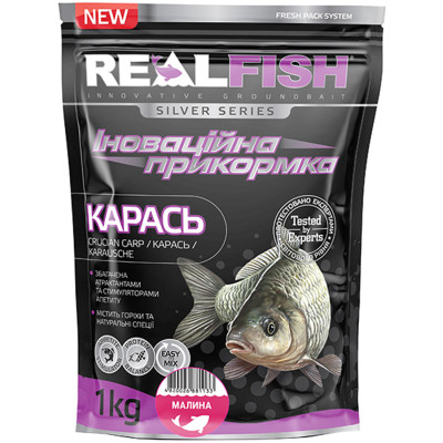 Прикормка Real Fish Silver Series Карась Малина 1kg (809.00.20) Вінниця - фото 1