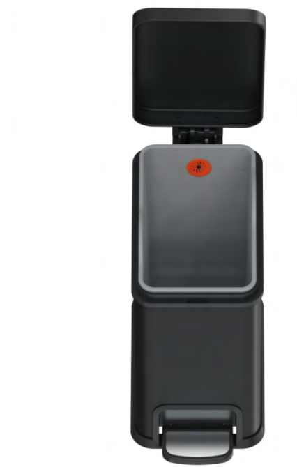 Відро для сміття з плавним закриванням прямокутне Koer TC-010108-05 8 л колір чорний нерж. сталь (KR5593) Чернівці - фото 2