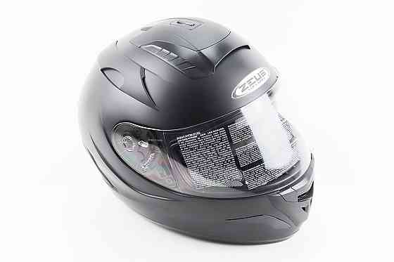 Шолом інтеграл, закритий+відкидні окуляри ZS-806F Solid M, ЧОРНИЙ мат Киев