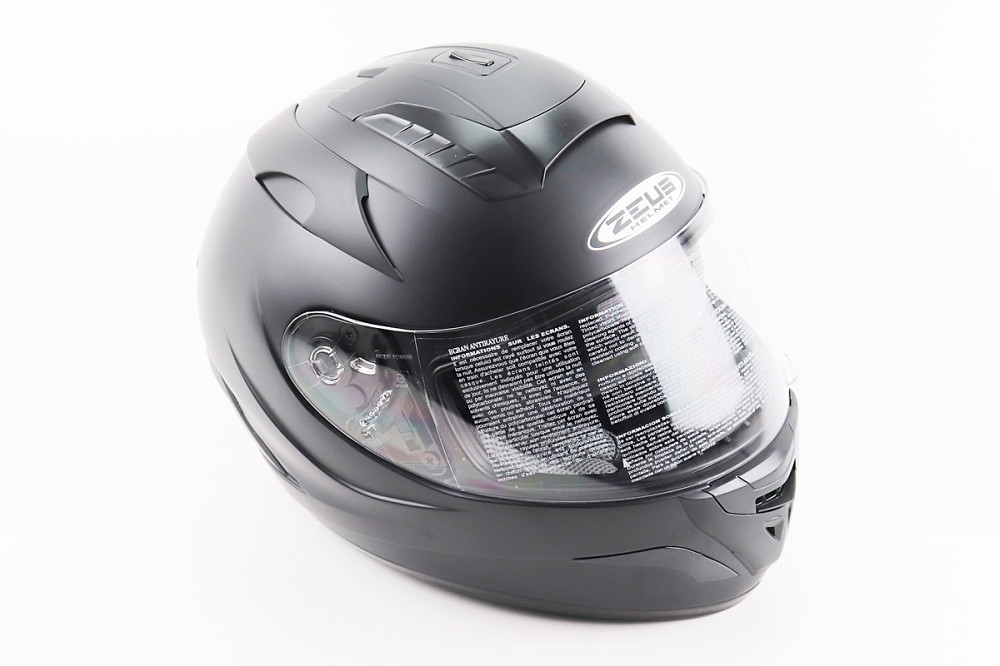 Шолом інтеграл, закритий+відкидні окуляри ZS-806F Solid M, ЧОРНИЙ мат Киев - изображение 1