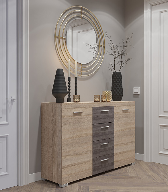 Великий комод Еверест К-7 Британія 140х38х92 сонома + трюфель (телескопічні) (DTM-2474) Львів - фото 3