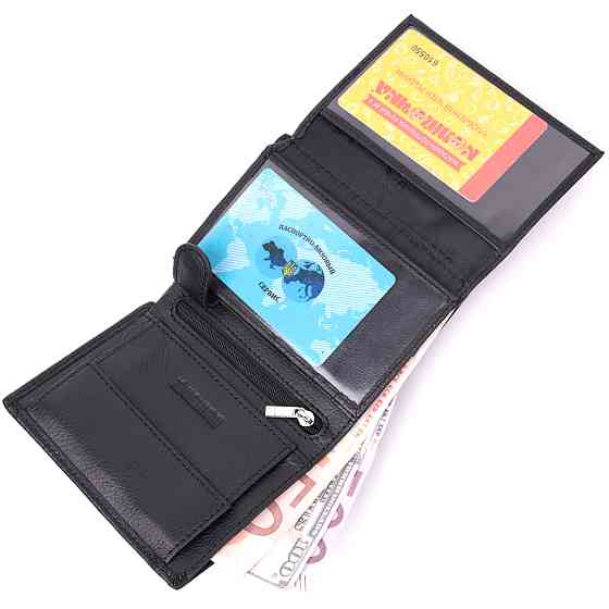 Бумажник вертикального формата из натуральной кожи ST Leather 22474 Черный Киев