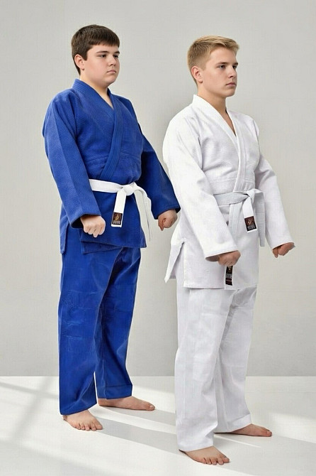 Кимоно для дзюдо синее ROOMAIF (рост 130-200см) Вишнёвое - изображение 3