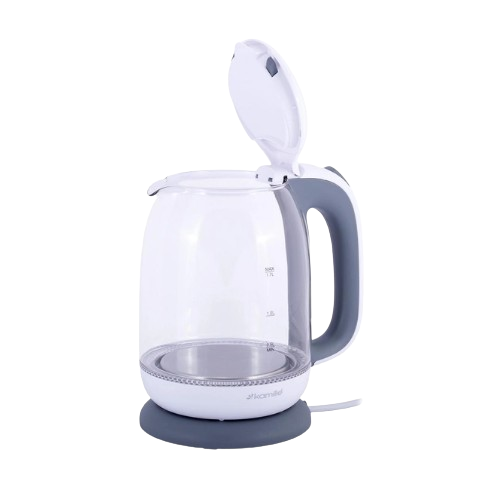 Електрочайник 1,7л 1850-2200W пластик (диск) білий/сірий 1720G KAMILLE Житомир