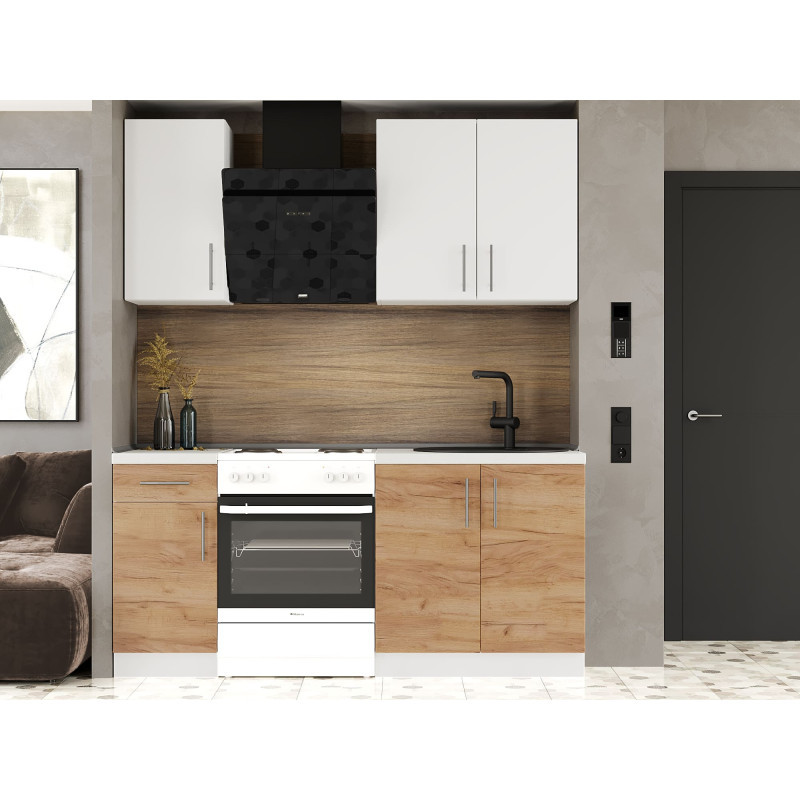 Кухня модульна Эверест Оптима набор №1 Белый+Дуб крафт золотой 1,8 м (без столешницы) (DTM-5691) Львов - изображение 1