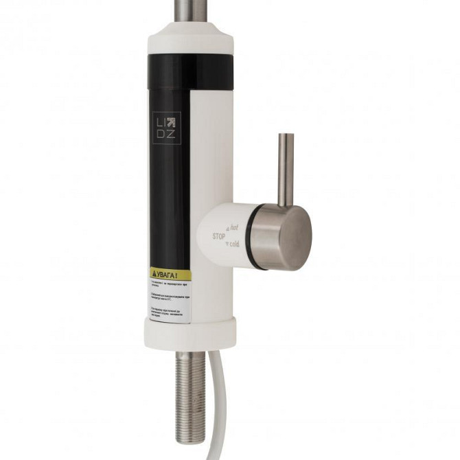 Проточний кран-водонагрівач кухонний для кухні Lidz Warm 059 LDWAR059WNK35878 White / Nickel Харків - фото 3