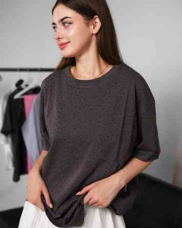 Футболка сіра стрази ВТ6336 Одеса