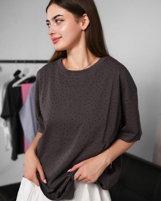 Футболка сіра стрази ВТ6336 Одеса - фото 1