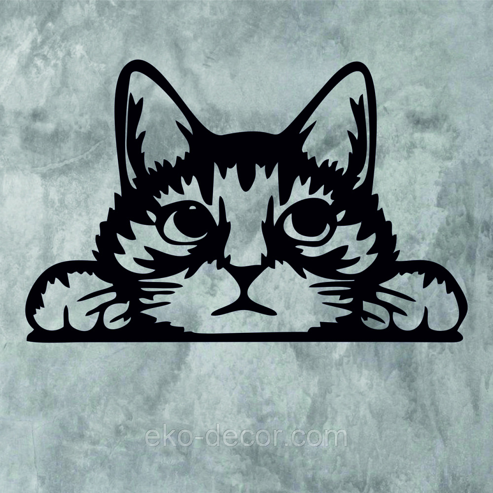 Декоративное настенное 3D Панно «Кот» Декор на стену с объемом (цена за 1 шт) 70*45 см, Черный Киев - изображение 10