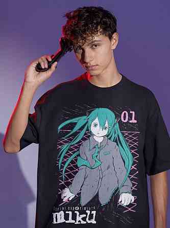 Футболка для мальчика аниме Сериал Експериментс Лаин Лаин оверсайз (рост от 165 до 180 ) Черний AnimeJ0938m Днепр