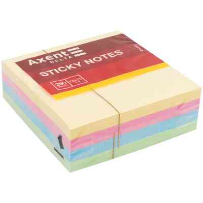 Бумага для заметок Axent с клейким слоем Ассорти пастельных цветов 75х75мм, 250 листов (D3350) Винница