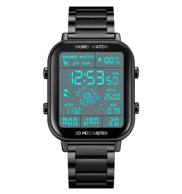 Чоловічий наручний годинник Skmei 1888 astronaut фітнес трекер (Чорний) Вінниця - фото 3