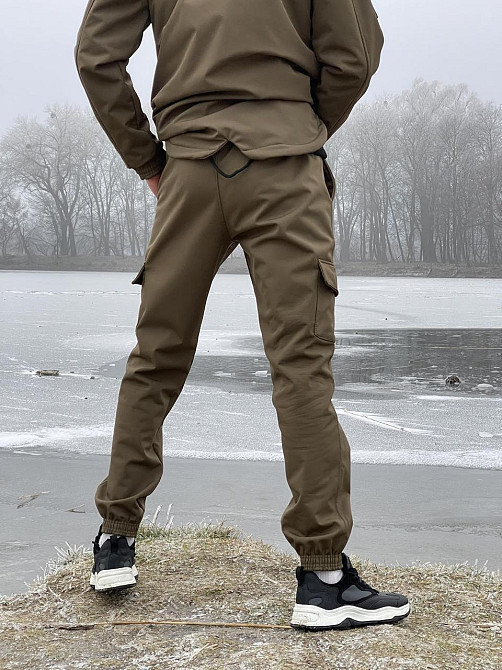 Чоловічий тактичний костюм Softshell Intruder койот, куртка подовжена з капюшоном і штани на манжетах софтшел XL Одеса - фото 3