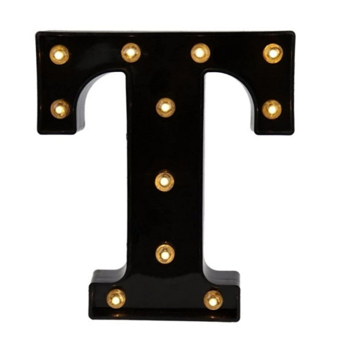 Буква с подсветкой T объемная маленькая 22 на 19 см черный Киев - изображение 2