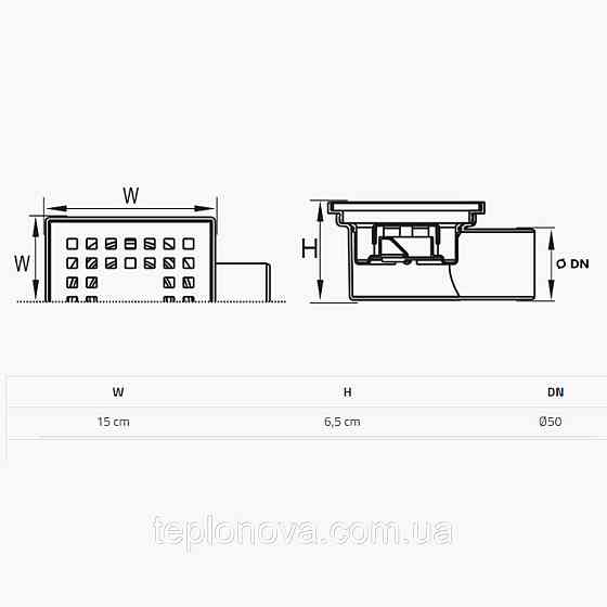 Трап душовий TILLO TM213 15х15см Чернівці