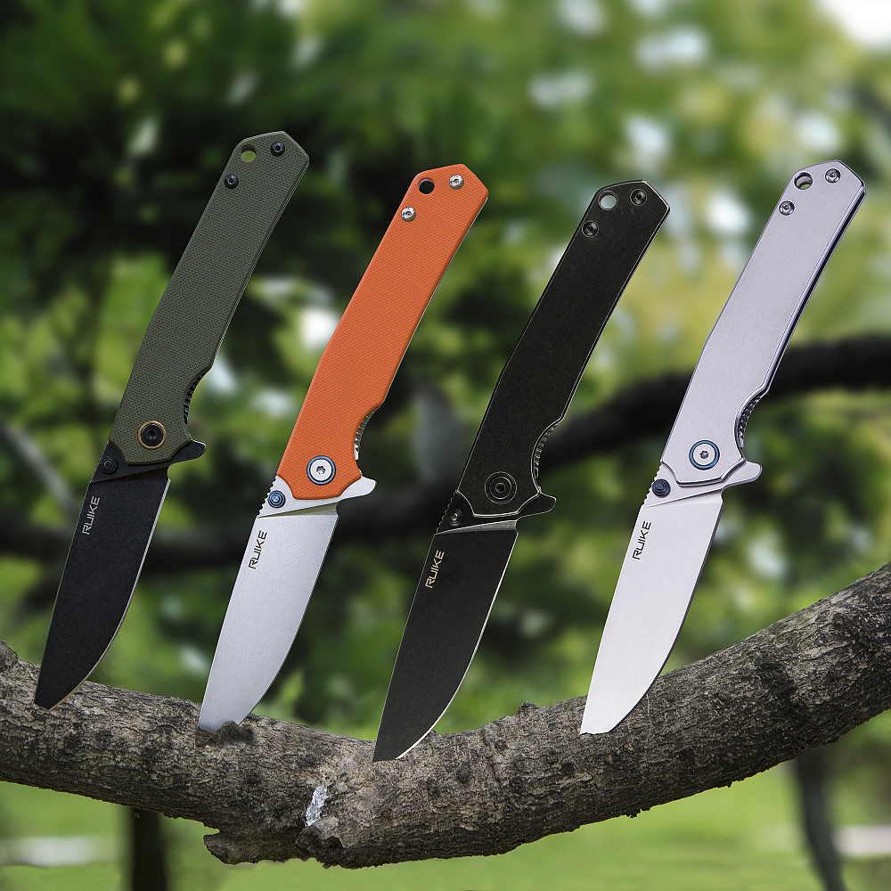 Ніж складаний туристичний Ruike P801-G, (8.6 см) 14C28N / G10 оливковий Киев - изображение 16