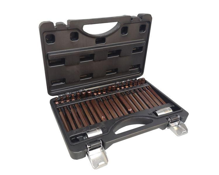 Набір біт 40пр. 3/8" з бітотримачами (Torx: T20,T55; Hex: H12,H4мм; Spline: M12,M5) у пластиковому кейсі Одеса - фото 1