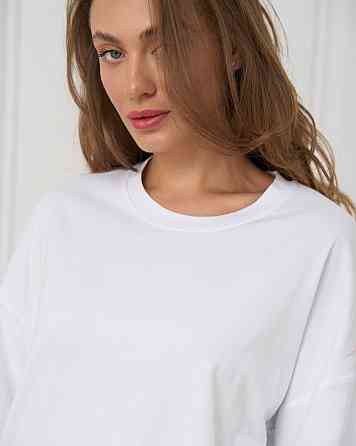 Футболка женская оверсайз круглое горло Nicoletta - Белая Киев