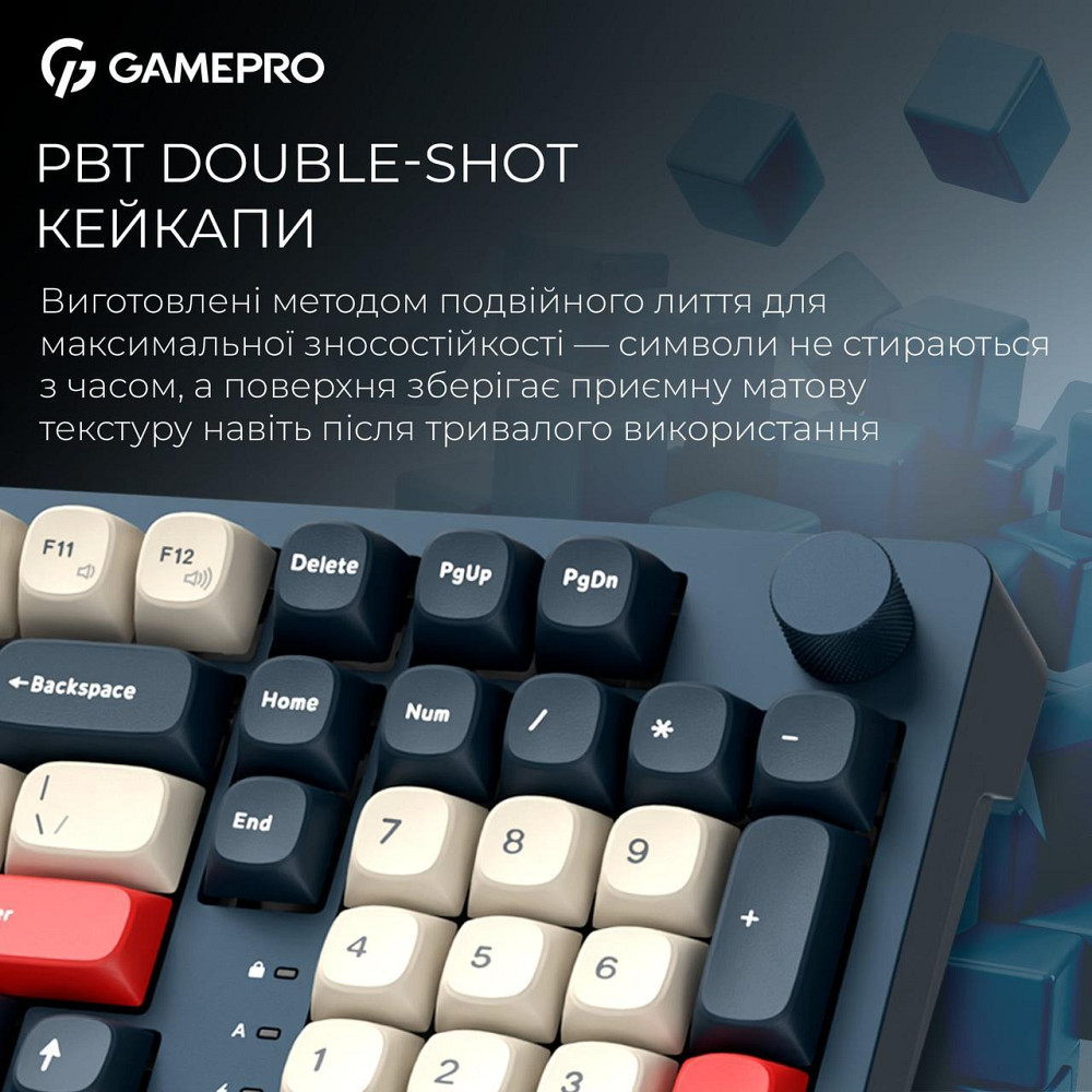 Клавіатура бездротова GamePro Asgard Drakkar Keychron Super Red Switch Blue (MK305BL) ( 18169 ) Харків - фото 5