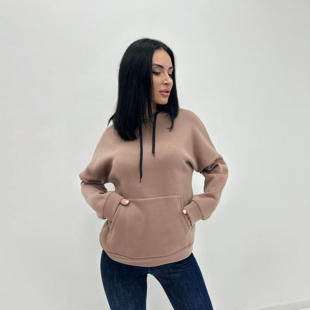 Однотонный батник с капюшоном 