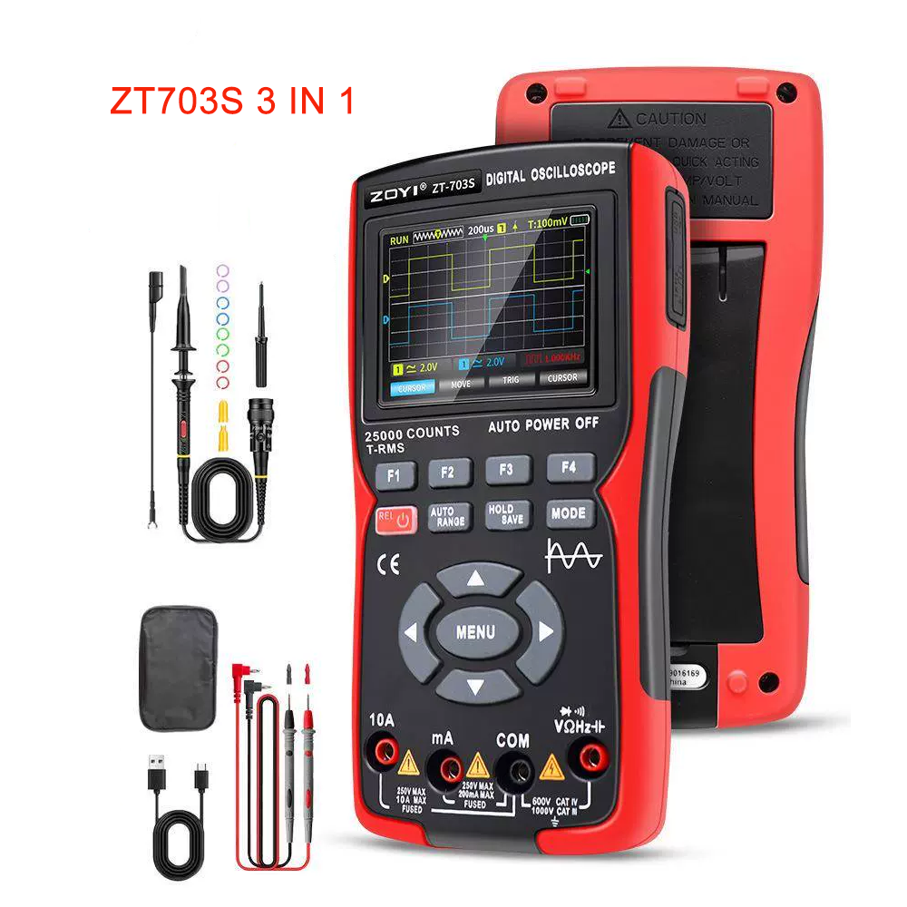 Портативний осцилограф 2 канали ZOYI ZT-703S 3в1 Київ - фото 4