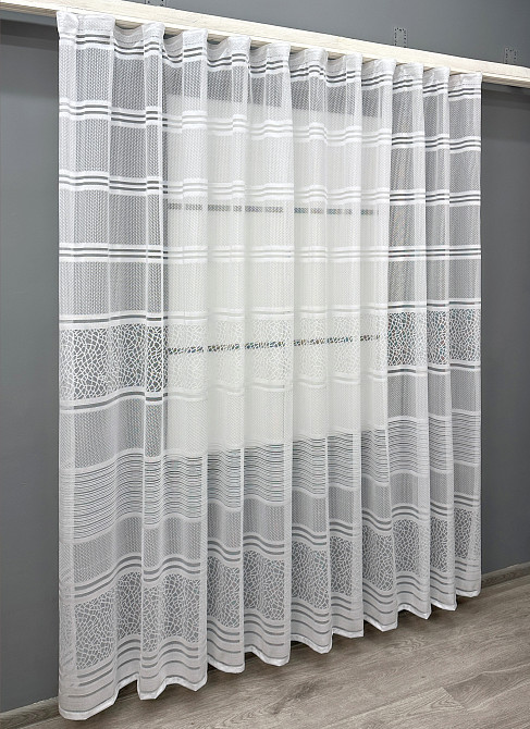 Короткий тюль VR-Textil 1942т Жакард Білий 300х200 см (42-0906) Київ - фото 3